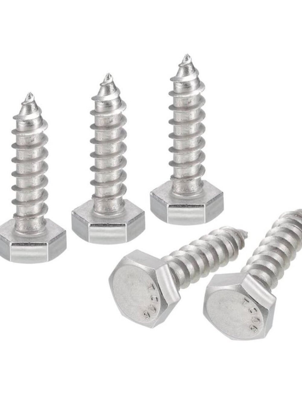 Hex Head Lag Screws Bolts, 20pcs 1/4" x 1" 304 Stainless Steel Partial Thread